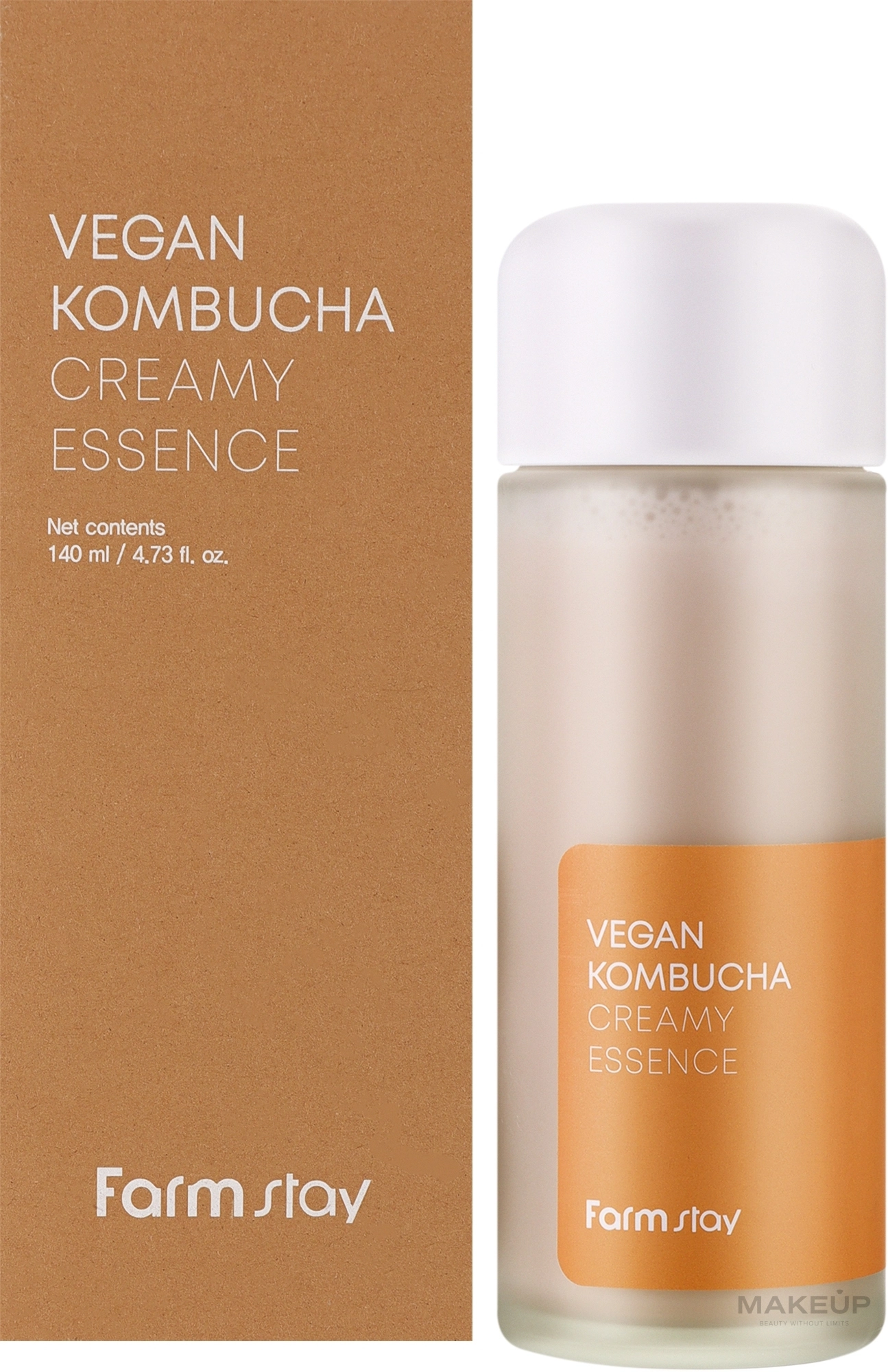 Двухфазная кремовая эссенция с экстрактом комбучи - FarmStay Vegan Kombucha Creamy Essence, 140 мл - фото N1