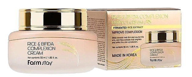 Крем для лица с бифидобактериями - FarmStay Rice & Bifida Complexion Cream, 55 мл - фото N1