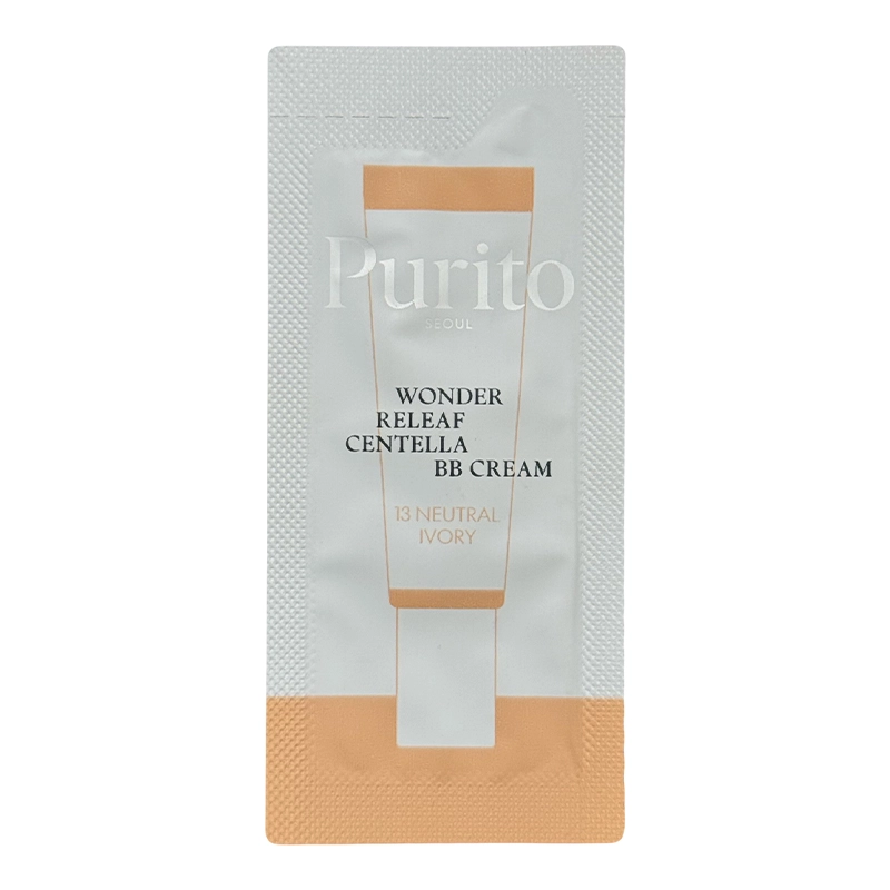 ВВ-крем с экстрактом центеллы - PURITO Seoul Wonder Releaf Centella BB Cream, №13 Neutral Ivory, 1 мл (пробник) - фото N1