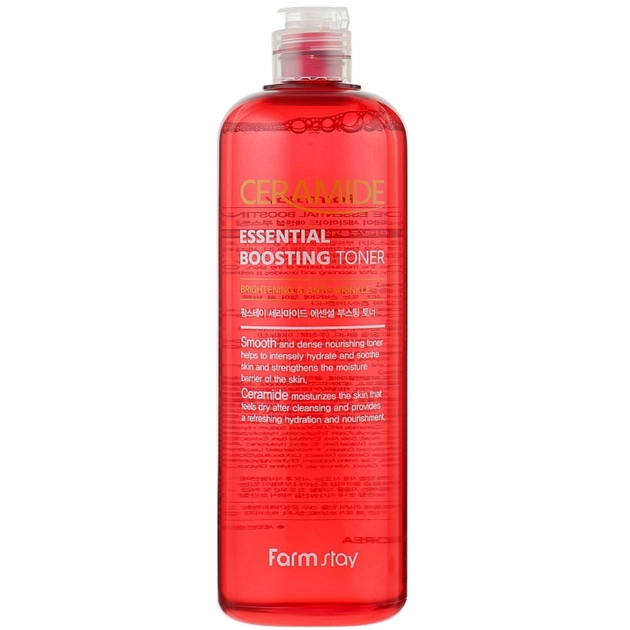 Тонер антивіковий з керамідами - FarmStay Ceramide Essential Boosting Toner, 500 мл - фото N1