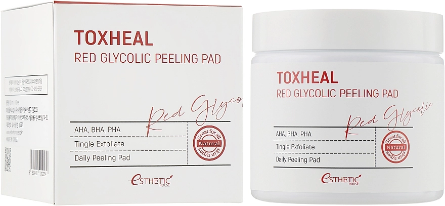 Очищающие диски для лица с гликолевой кислотой - Esthetic House Toxheal Red Glycolic Peeling Pad, 100 шт - фото N1