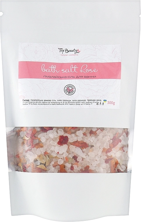 Соль для ванны "Гималайская с лепестками розы" - Top Beauty Bath Salt Rose, 300g - фото N1