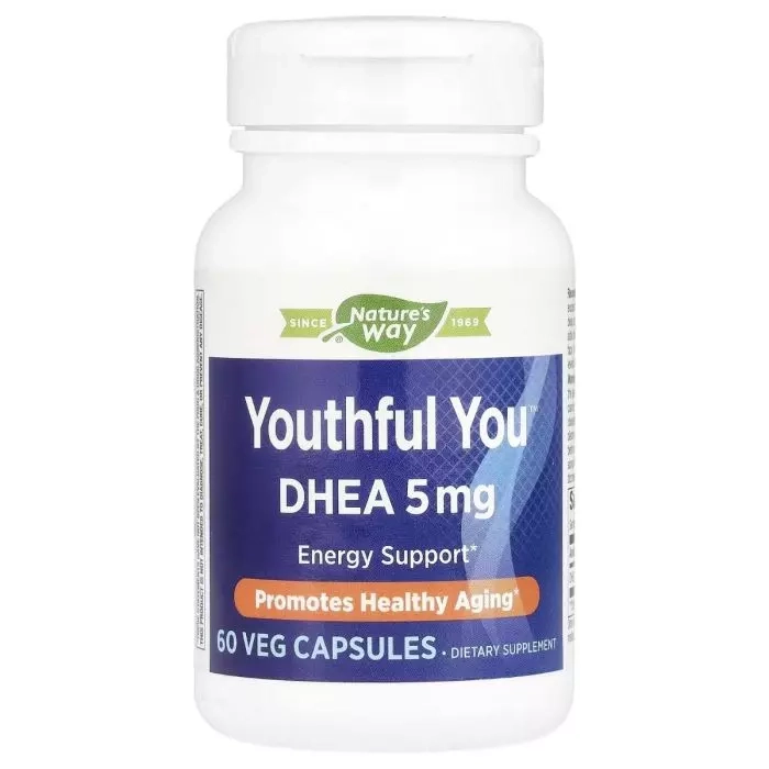 Дегидроэпиандростерон - Nature's Way DHEA Youthful You, 5 мг, 60 вегетарианских капсул - фото N1