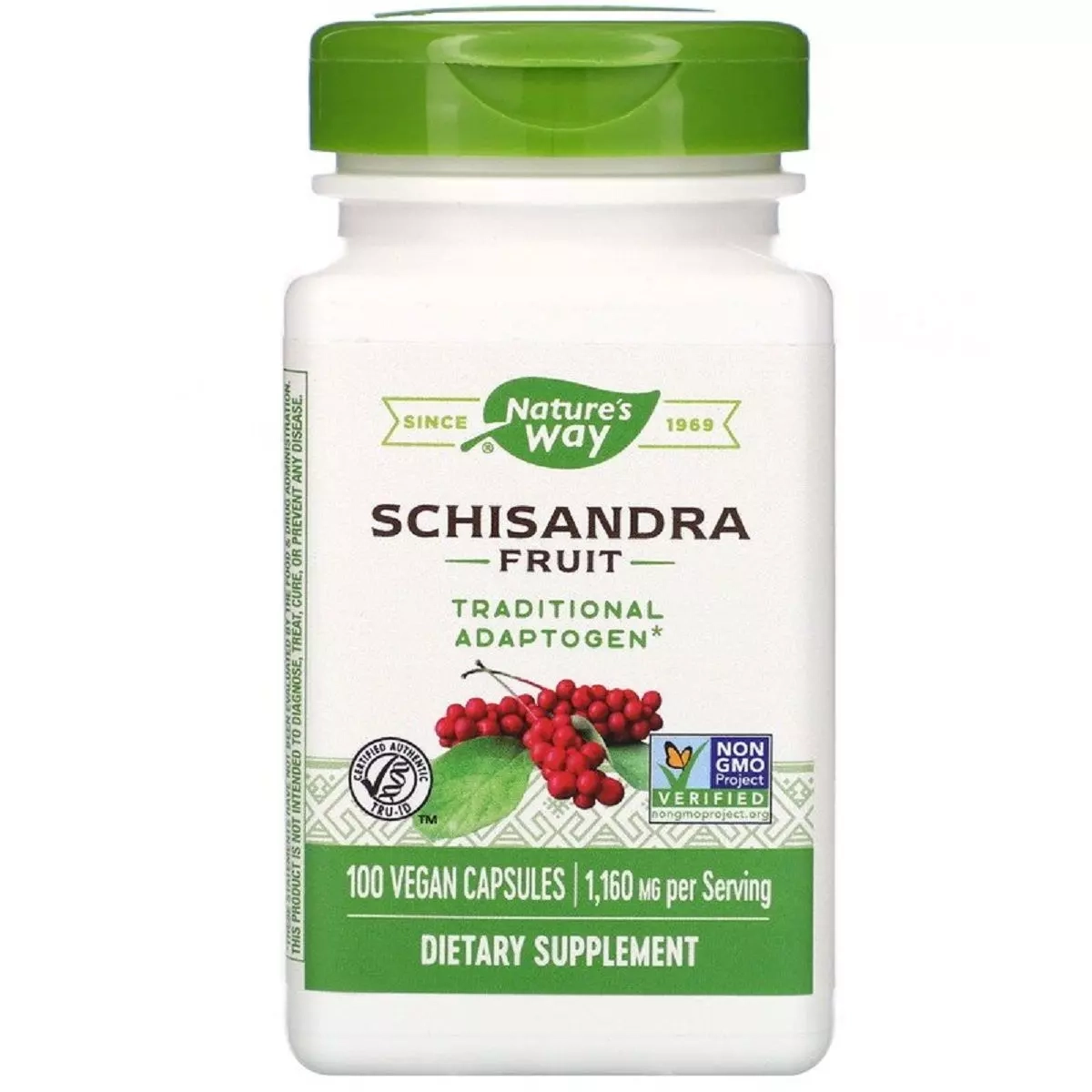 Пищевая добавка Лимонник - Nature's Way Schisandra Fruit, 580 мг,100 веганських капсул - фото N1