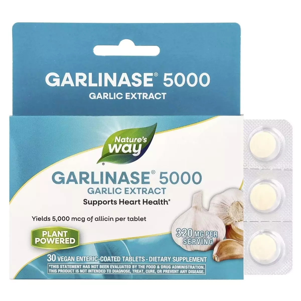 Екстакт часнику в таблетках - Nature's Way Garlinase 5000 Garlic Extract, 320 мг, 30 таблеток - фото N1
