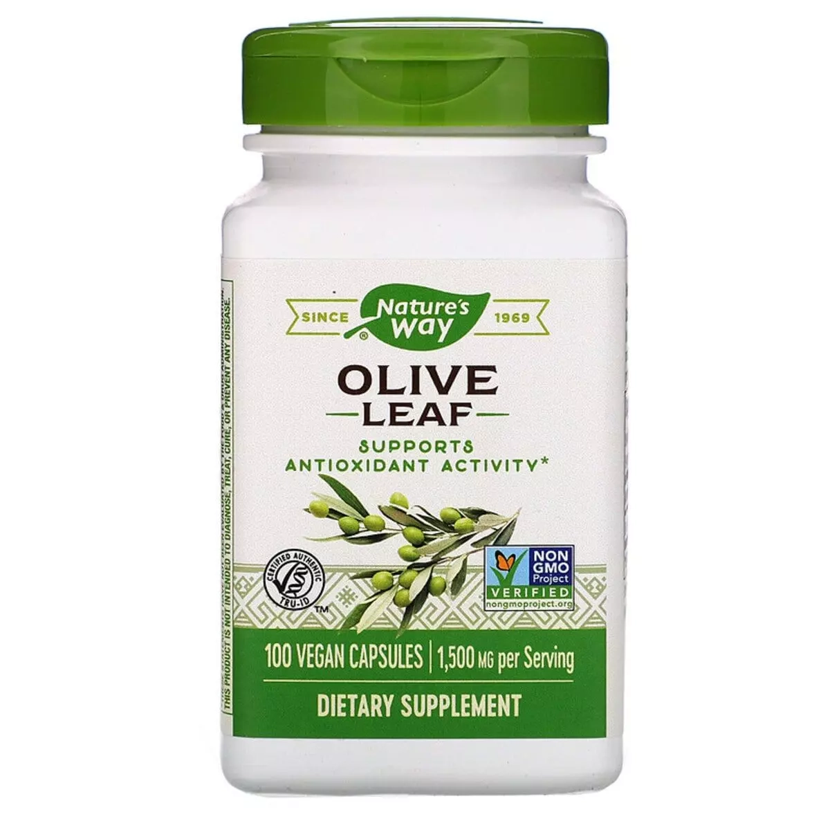 Харчова добавка в капсулах Оливкове листя - Nature's Way Olive Leaves, 1500 мг, 100 Капсул - фото N1