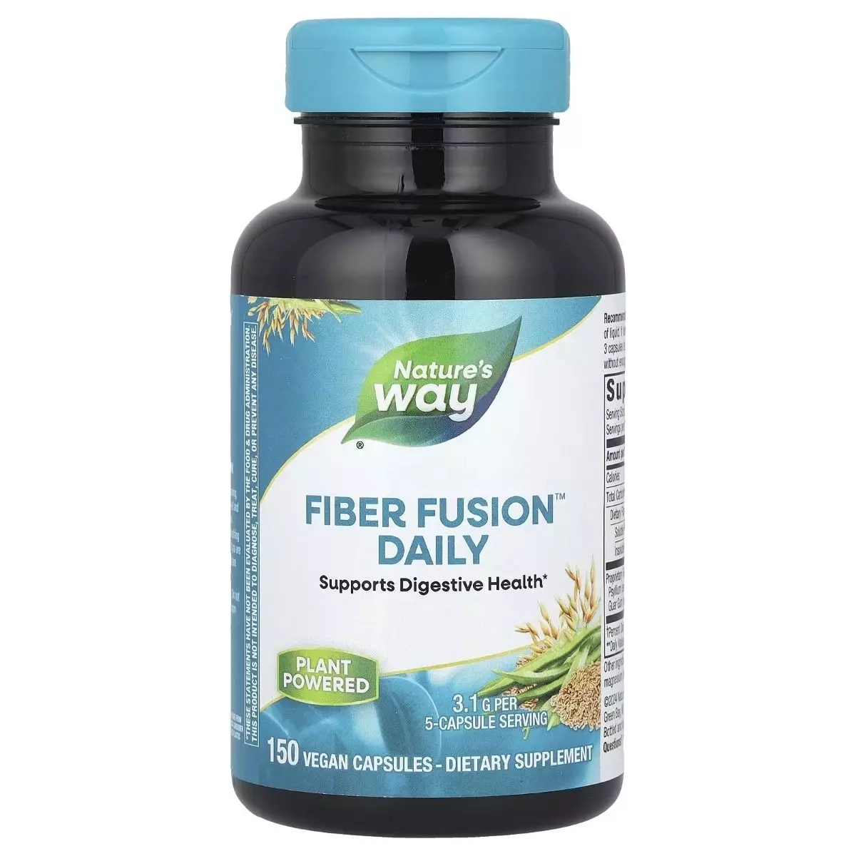 Пищевая добавка Клетчатка - Nature's Way Fiber Fusion Daily, 150 вегетарианских капсул - фото N1