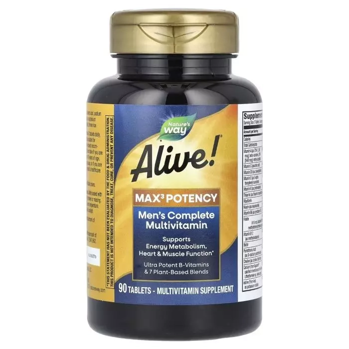 Мультивітаміни для чоловіків - Nature's Way Alive! Max3 Potency Men's Multivitamin, 90 таблеток - фото N1