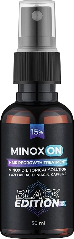 MINOXON Лосьйон для росту волосся 15% Hair Regrowth Treatment Minoxidil Topical Solution Black Edition 15% - фото N1