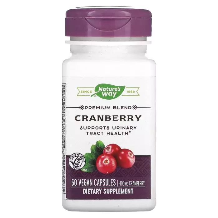 Пищевая добавка в капсулах Клюква - Nature's Way Cranberry Premium Blend, 400 мг, 60 вегетарианский капсул - фото N1