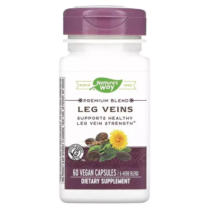 Пищевая добавка в капсулах Поддержка вен - Nature's Way Leg Veins Support Blend, 60 капсул - фото N1