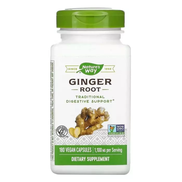 Пищевая добавка в капсулах Корень Имбиря - Nature's Way Ginger Root, 550 мг, 180 капсул - фото N1