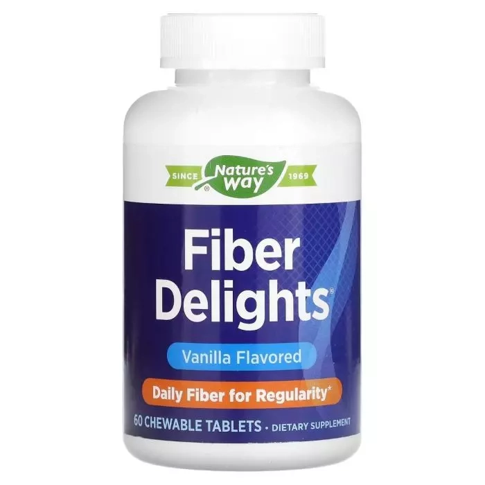 Клетчатка со вкусом ванили - Nature's Way Fiber Delights, 60 жевательных таблеток - фото N1