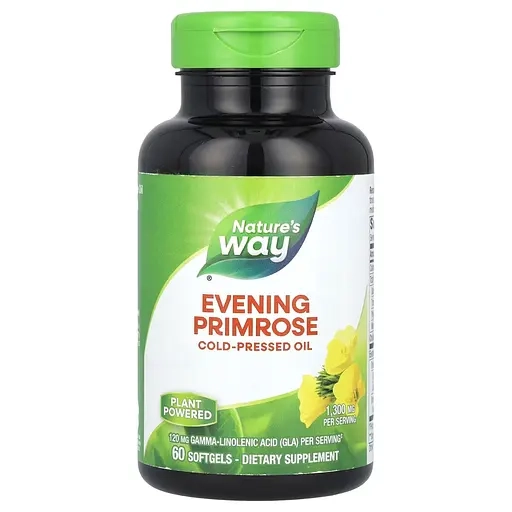 Примула вечерняя - Nature's Way Ev ening Primrose, 1300 мг, 60 гелевых капсул - фото N1