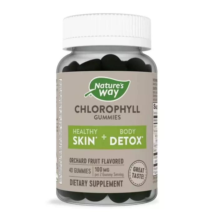 Хлорофилл со вкусом фруктов - Nature's Way Chlorophyll Gummies, 100 мг, 40 жевательных конфет - фото N1