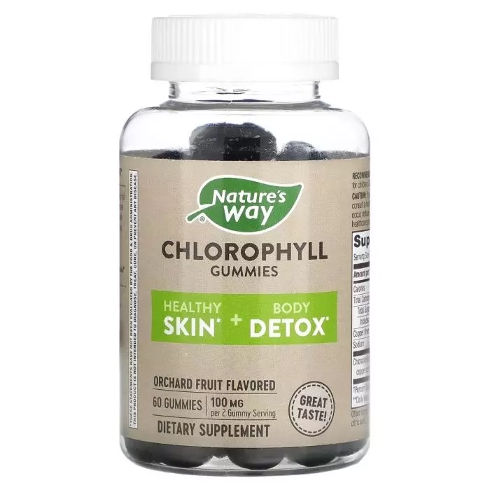 Хлорофилл со вкусом фруктов - Nature's Way Chlorophyll Gummies, 100 мг, 60 жевательных конфет - фото N1