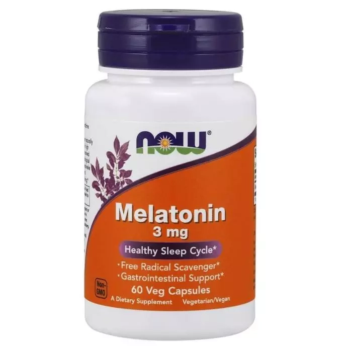 Мелатонин - Now Foods Melatonin, 3 мг,  60 веганских капсул - фото N1