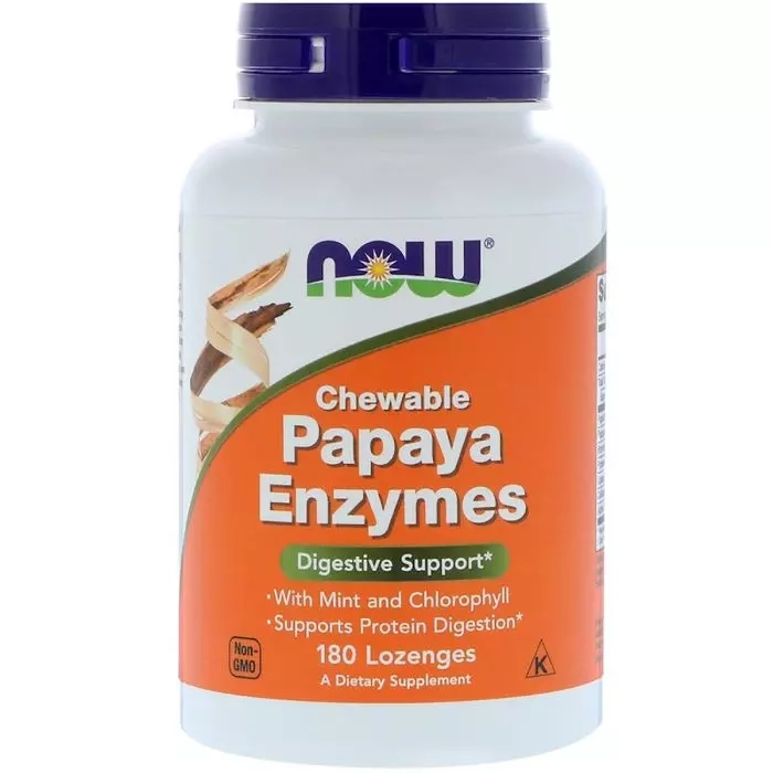 Пищеварительные ферменты Папаи - Now Foods Papaya Enzymes, 180 таблеток для рассасывания - фото N1