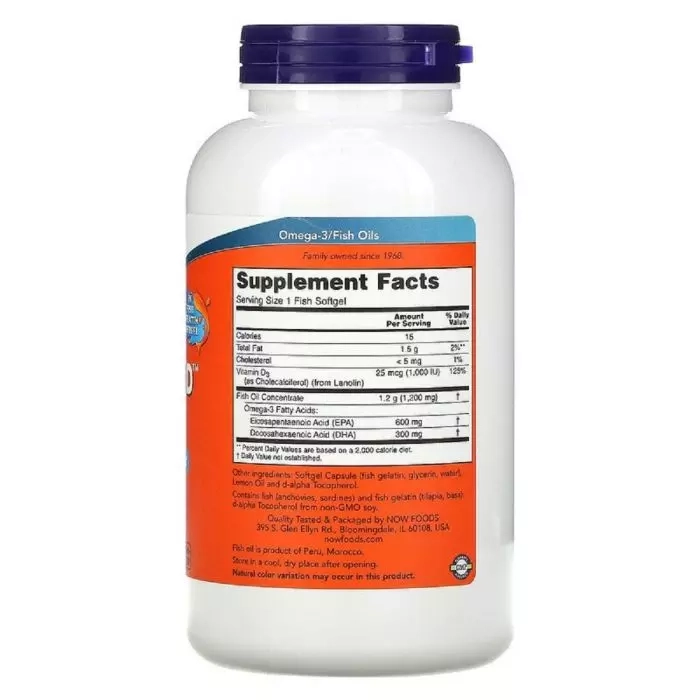 Ультра Омега 3 і Вітамін D - Now Foods Ultra Omega 3-D, 180 гелевих капсул - фото N2
