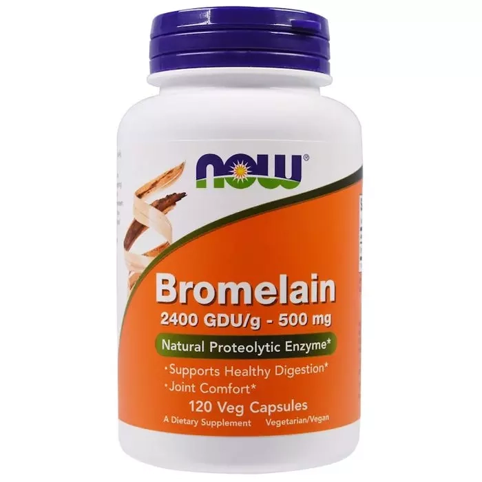 Бромелайн - Now Foods Bromelain, 500мг, 120 веганських капсул - фото N1