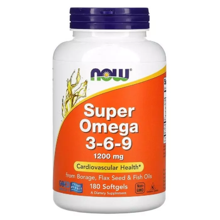 Супер Омега 3-6-9 - Now Foods Super Omega 3-6-9, 1200мг, 180 желатинових капсул - фото N1
