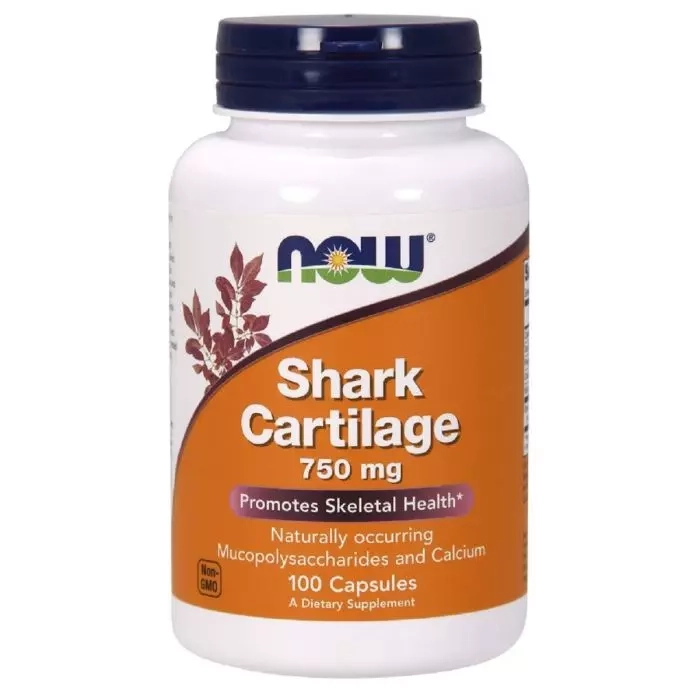 Акулячий хрящ - Now Foods Shark Cartilage, 750 мг, 100 капсул - фото N1