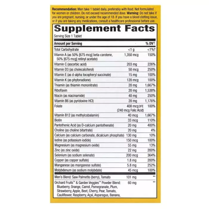 Мультивітаміни ультра для Чоловіків - Nature's Way Alive! Men's Ultra Multivitamin, 60 таблеток - фото N3
