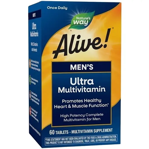 Мультивітаміни ультра для Чоловіків - Nature's Way Alive! Men's Ultra Multivitamin, 60 таблеток - фото N2
