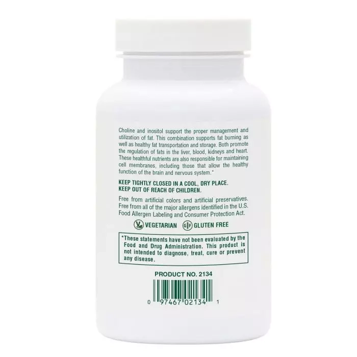 Холин и инозитол - NaturesPlus Choline & Inositol, 60 таблеток - фото N3