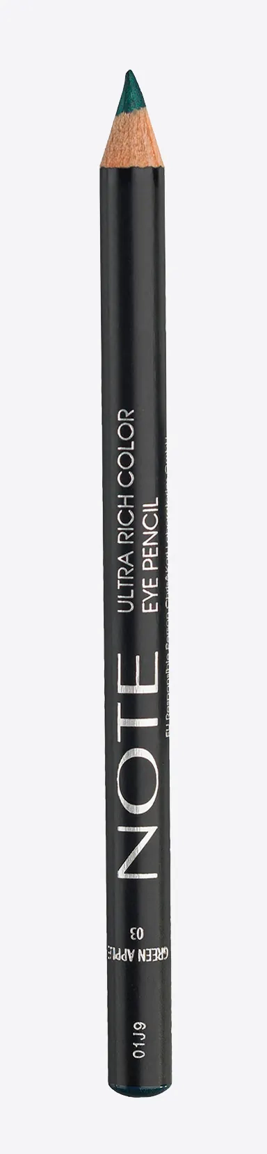 Ультранасичений олівець для очей - Note Ultra Rich Color Eye Pencil, 03 - Green Apple - фото N2