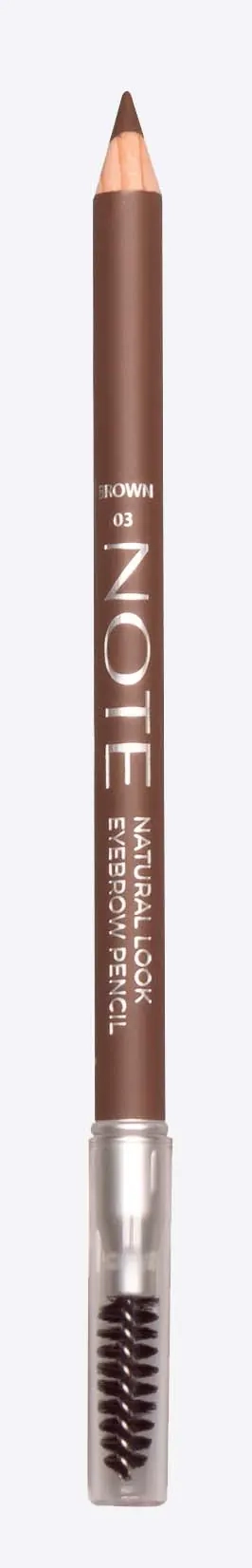 Олівець для брів - Note Natural Look Eyebrow Pencil, 03 - Brown - фото N1
