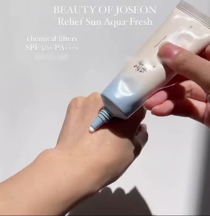 Текстура солнцезащитного крема Beauty Of Joseon Relief Sun Aqua-Fresh: Rice + B5 SPF 50+ PA++++