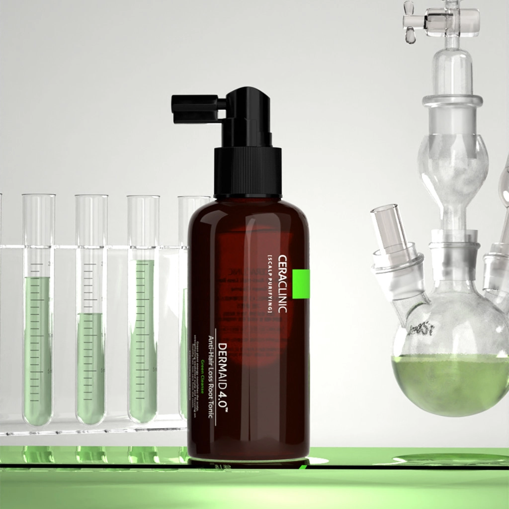 Тоник против выпадения волос - Ceraclinic Dermaid 4.0 Anti-Hair Loss Root Tonic Green Cleanse, 110 мл - фото N3