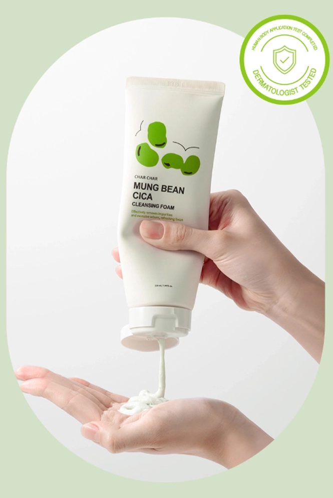 Пінка для вмивання - Char Char Mung Bean Cica Cleansing Foam, 220 мл - фото N3