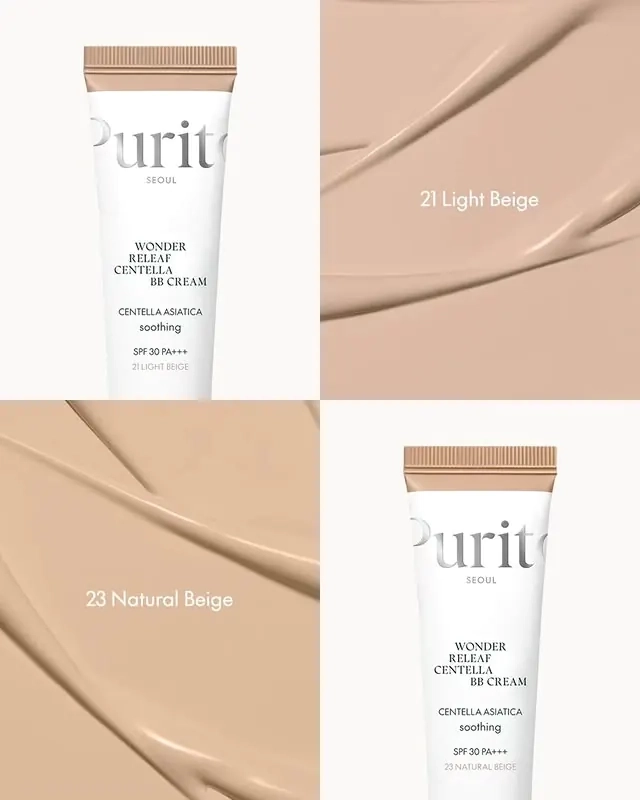 Набор пробников ВВ-крем с экстрактом центеллы - PURITO Seoul Wonder Releaf Centella BB Cream, №13+№21+№23, 3 мл - фото N5