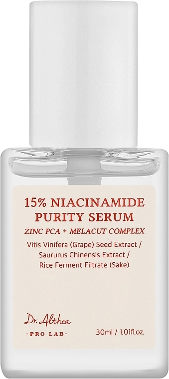 Сироватка для обличчя з ніацинамідом 15% - Dr. Althea Niacinamide Purity Serum, 30 мл - фото N2