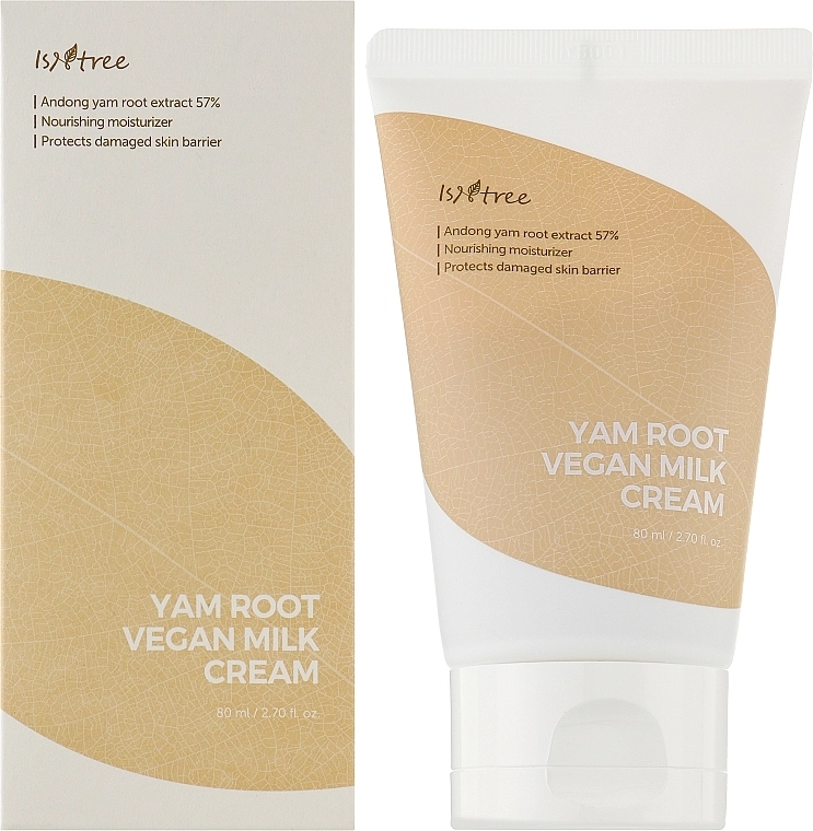 Крем зволожувальний з коренем дикого ямсу - IsNtree Yam Root Vegan Milk Cream, 80 мл - фото N1