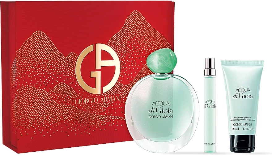 Набір для жінок парфумований - Giorgio Armani Acqua di Gioia, edp/100 мл + edp/15 мл + body lot/50 мл - фото N1
