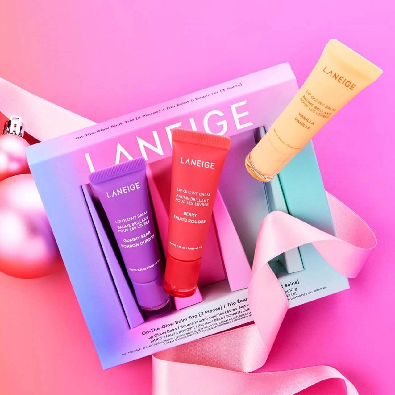 Набір сяючих бальзамів для губ - Laneige Lip Glowy Balm Trio Set, 3х10 г - фото N4