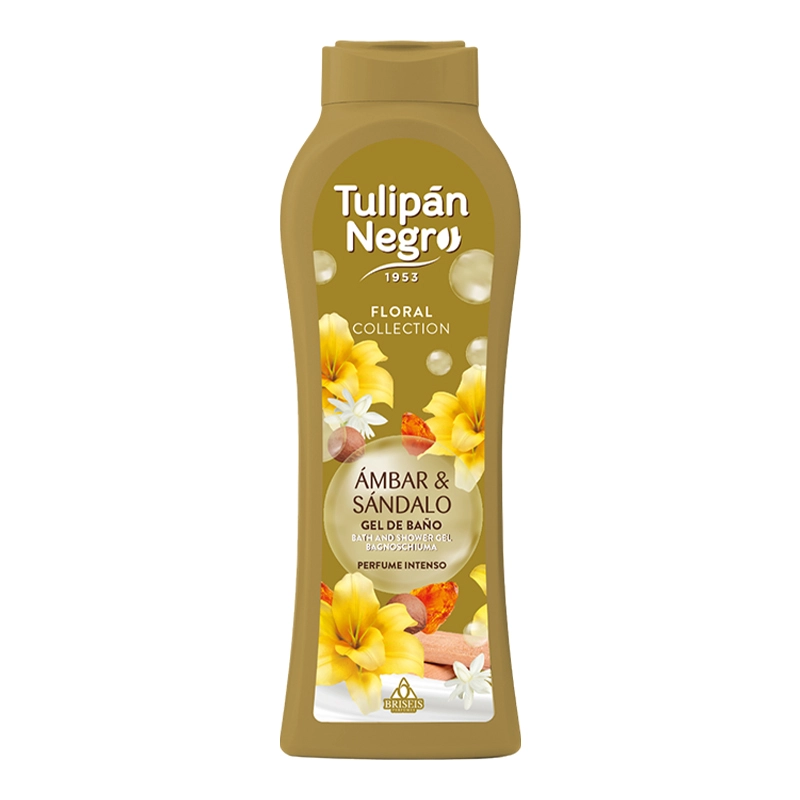 Гель для душа парфюмированный ЯНТАРЬ и САНДАЛ - Tulipan Negro FLORAL, 650 мл - фото N1