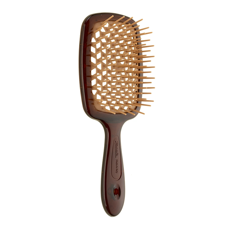 Гребінець для волосся - Janeke SMALL SUPER BRUSH, коричневий з бежевим, маленький - фото N1