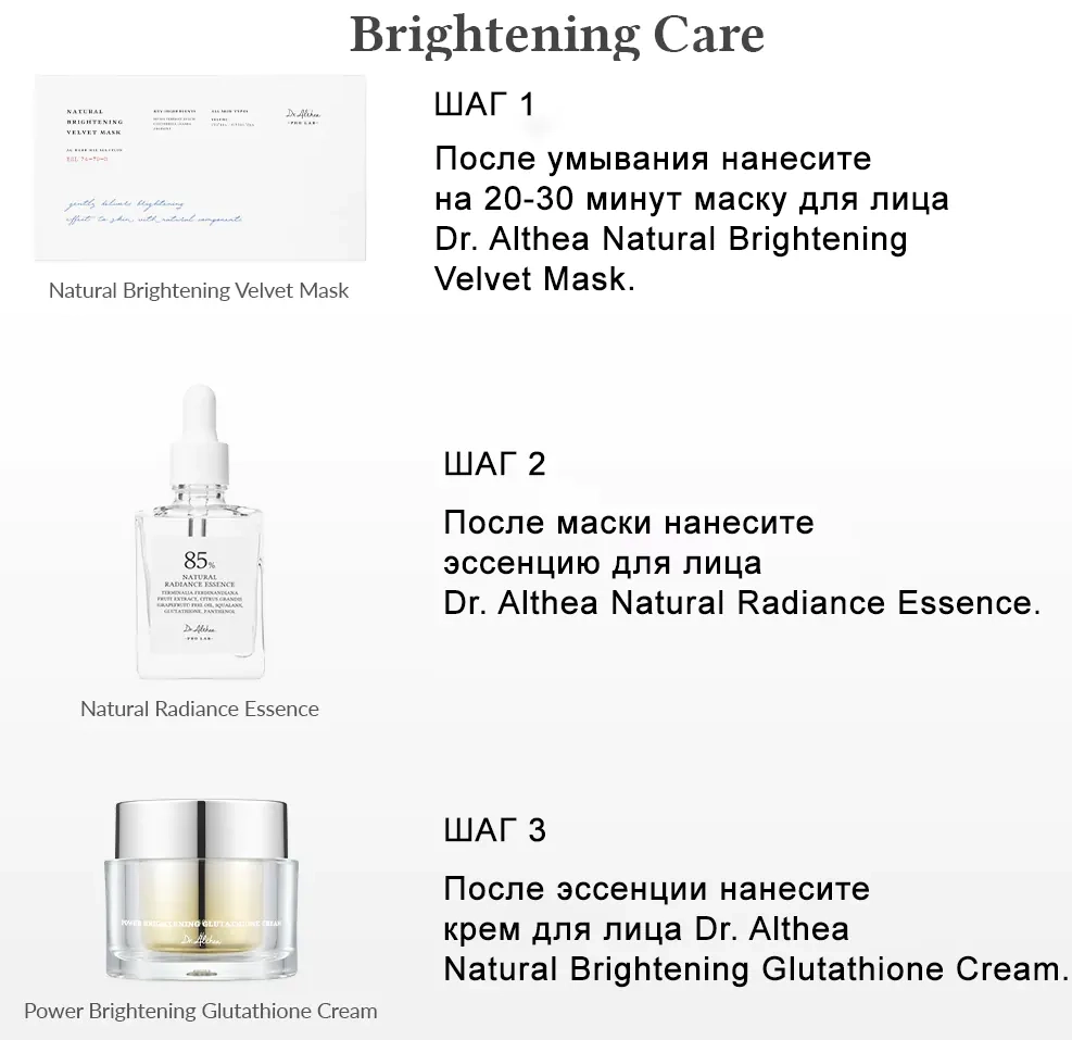 Продукты для сияния кожи Dr. Althea Brightening Care