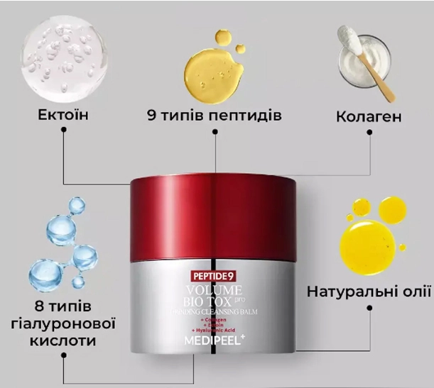 Бальзам очищающий для лица - Medi peel Peptide 9 Volume Bio Tox Grinding Cleansing Balm PRO, 50 г - фото N3