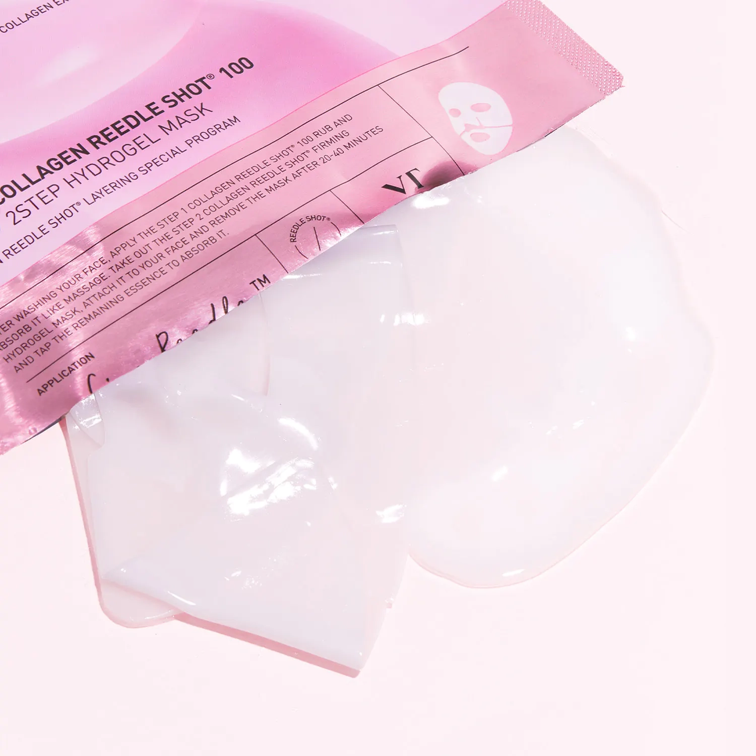 Двоетапна зміцнююча гідрогелева маска з мікроголками та колагеном - VT Cosmetics Collagen Reedle Shot 100 2-Step Hydrogel Mask, 1.5 g + 33 g - фото N2