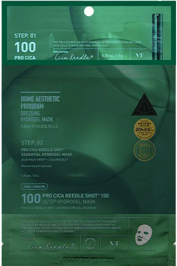 Шаг 1 двухэтапной маски VT Cosmetics PRO CICA REEDLE SHOT 100 2STEP HYDROGEL MASK
