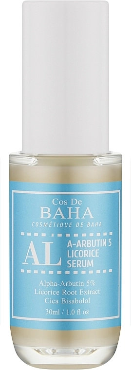 Сироватка для обличчя з арбутином 5% та лакрицею - Cos De Baha Alpha Arbutin 5% Licorice Serum, 30 мл - фото N2