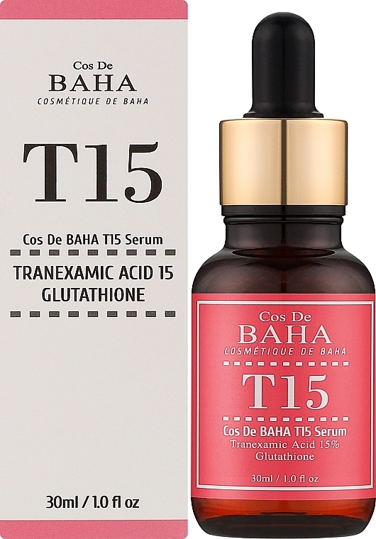 Сироватка освітлювальна з транексамовою кислотою 15% та глутатіоном - Cos De Baha Tranexamic Acid 15% Serum (T15), 30 мл - фото N2