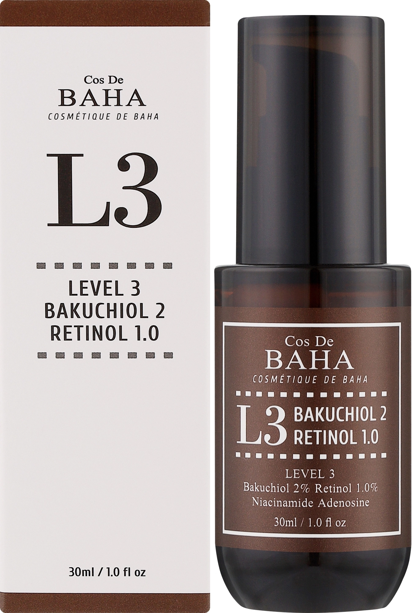 Сироватка антивікова для обличчя з ретинолом 1% та бакучиолом 2% - Cos De Baha Retinol & Bakuchiol Serum (L3), 30 мл - фото N2