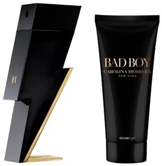 Набір парфумований для чоловіків - Carolina Herrera Bad Boy, туалетна вода 100 мл + гель для душу 100 мл - фото N2