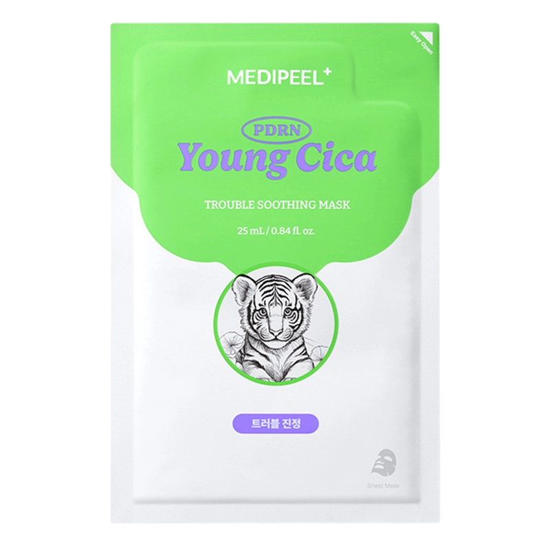 Тканинна маска для обличчя з центелою - Medi peel Young Cica PDRN Trouble Soothing Mask, 25 мл - фото N1